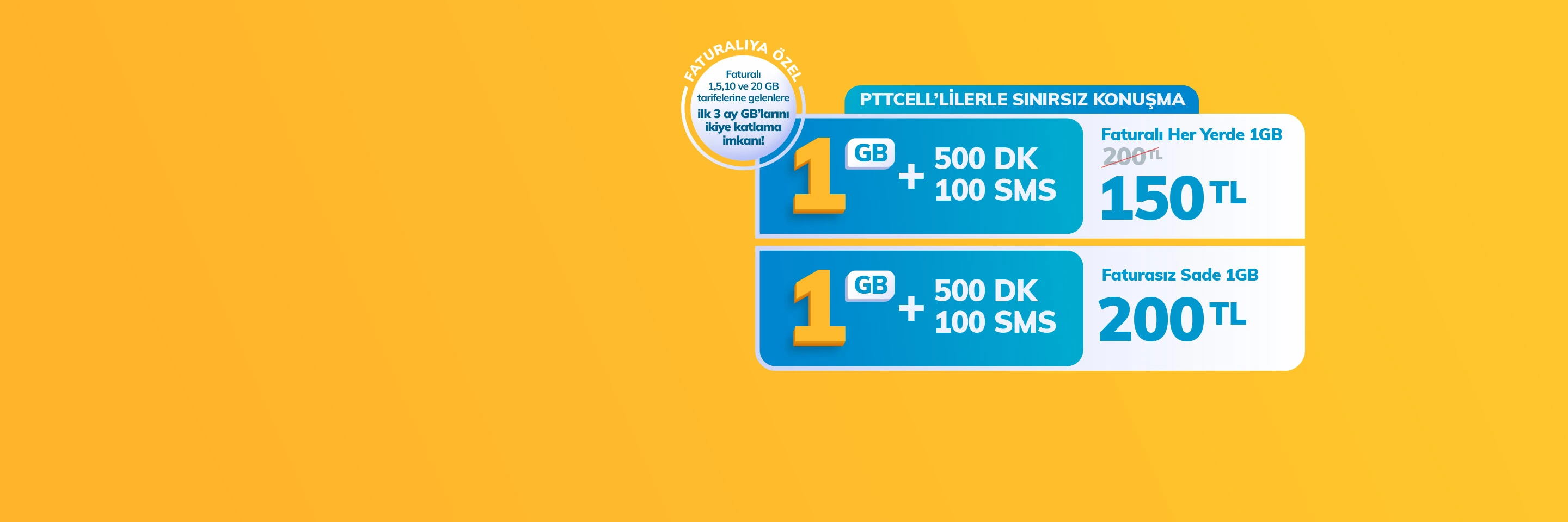 <p>Pttcell 1GB Tarife ve Paketi</p>